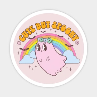 Retro Pink Kawaii Halloween Ghost Cute but Spooky Preppy Magnet